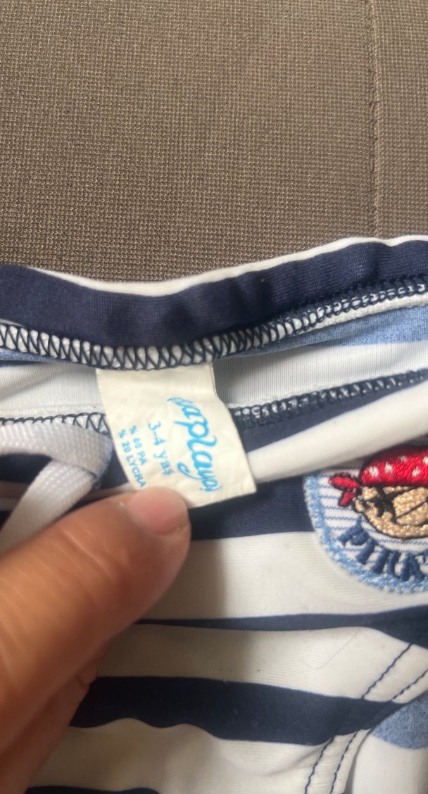 Çizgili Mavi Erkek Çocuk Mayo 3-4 yaş - Görsel 2