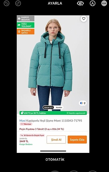Mavi Jeans Mavi Şişme Mont