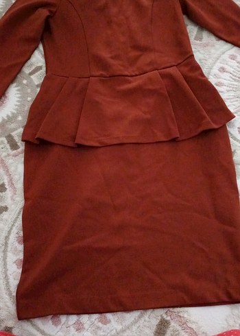 Bordo Drapeli V Yaka Midi Elbise