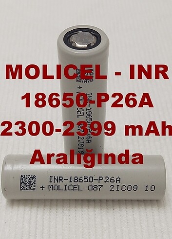 MOLİCEL 18650 P26A-2300-2399 Mah Aralığında - 2 Adet