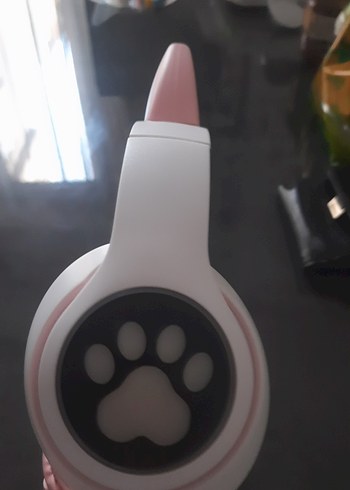 Pembe Kedi Kulaklı Kablosuz Kulaklık - Görsel 3