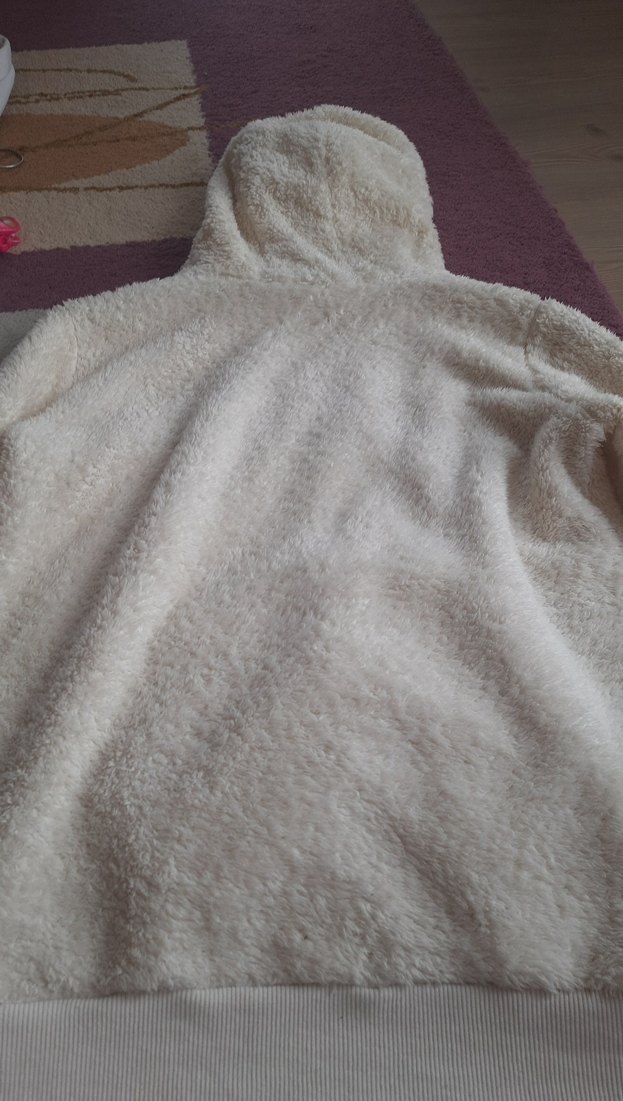 Beyaz Peluş Kadın Sweatshirt - Görsel 3