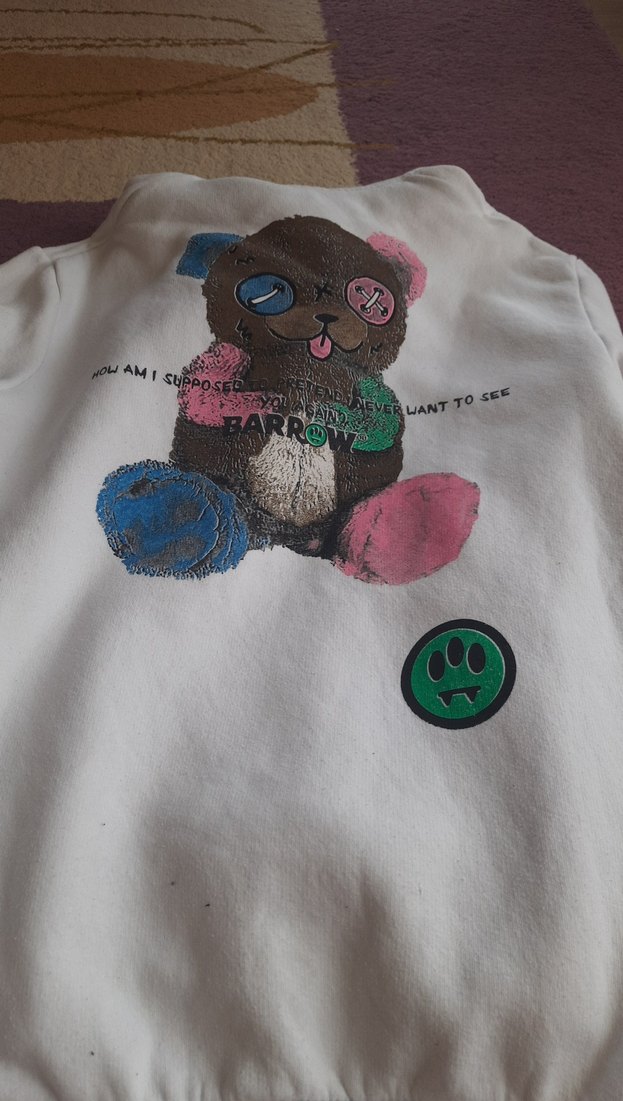 Beyaz Barrow Baskılı Kapüşonlu Sweatshirt - Görsel 2