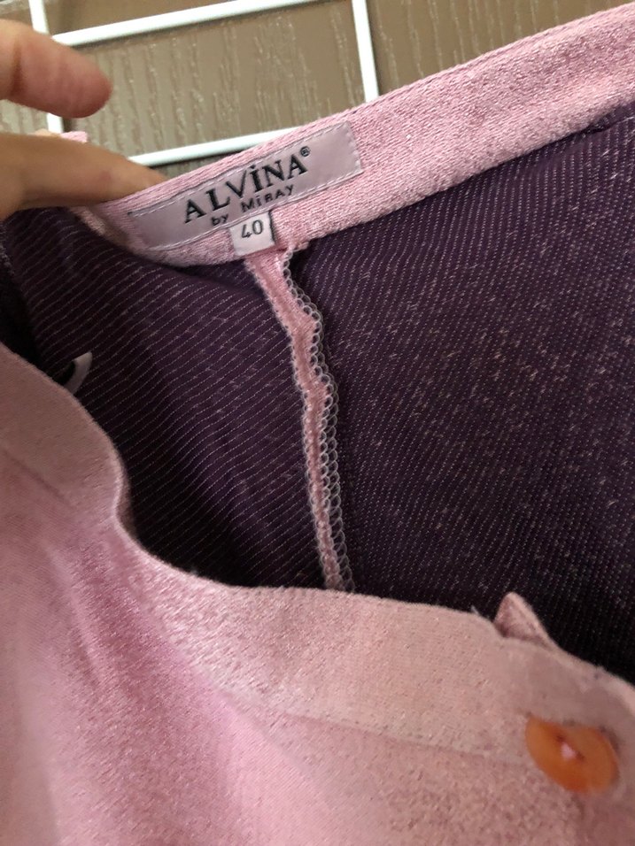 Pembe Uzun Kol Detaylı Kadın Takım Elbise - Görsel 3