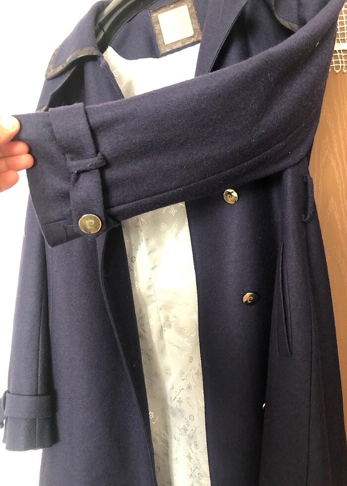 pierre cardin ince kaşe trençkot - Görsel 3