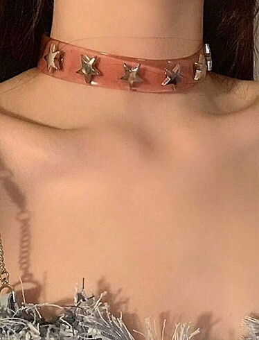 Pembe Yıldızlı Choker