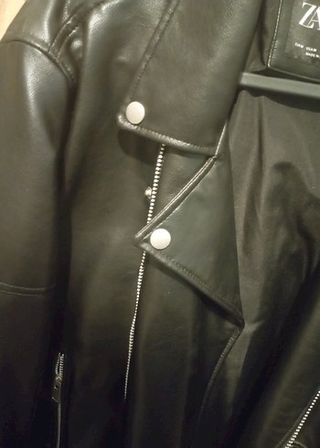 Zara Siyah Deri Biker Ceket (Erkek) - Görsel 6