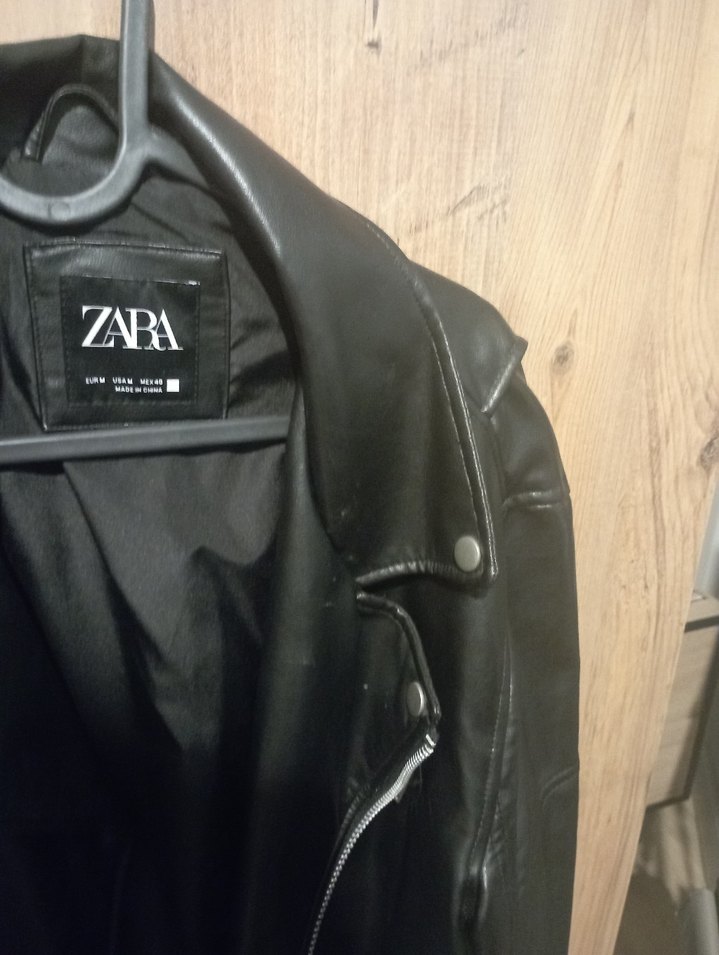 Zara Siyah Deri Biker Ceket (Erkek) - Görsel 3