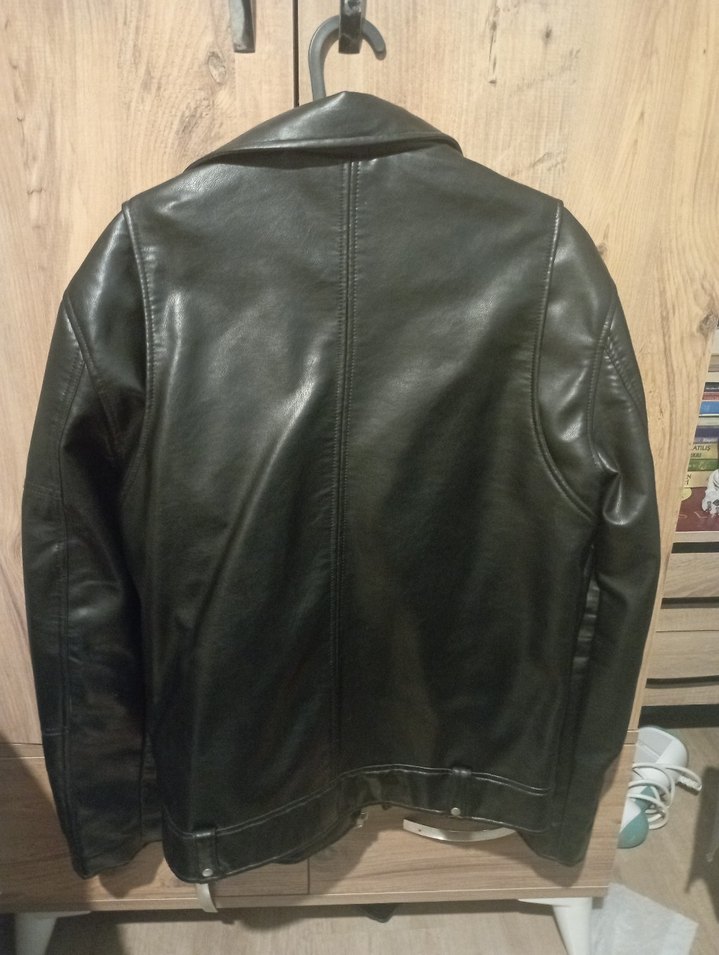 Zara Siyah Deri Biker Ceket (Erkek) - Görsel 4
