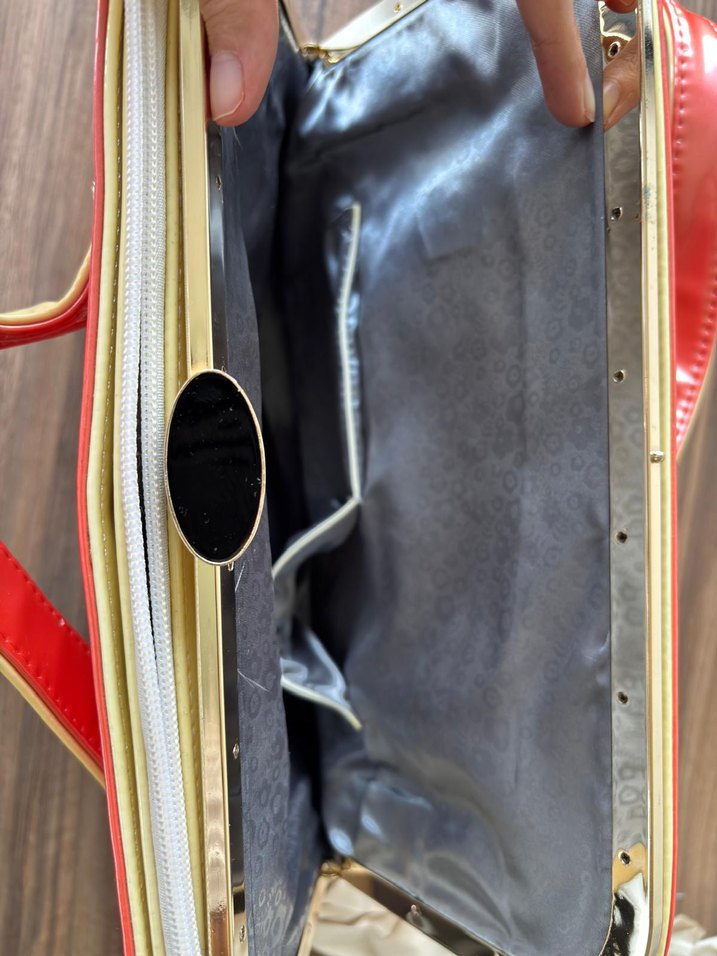 Parlak Kırmızı Deri Kadın Çanta - Görsel 5