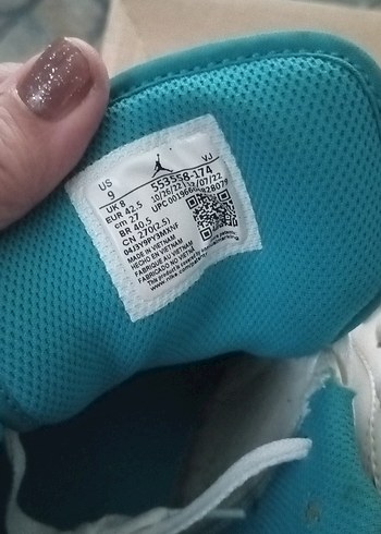 Erkek Turkuaz Spor Ayakkabı (Air Jordan 1 LOW) Beyaz Detaylı - Görsel 5