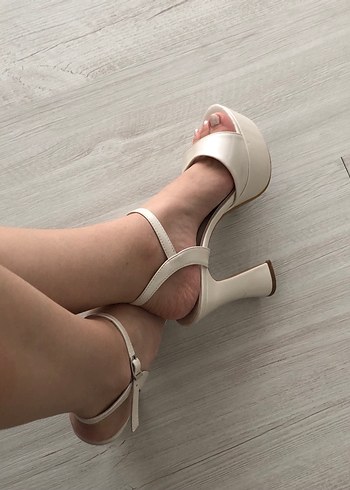 38 Beden beyaz Renk Beyaz Platform Topuklu Kadın Abiye Ayakkabı