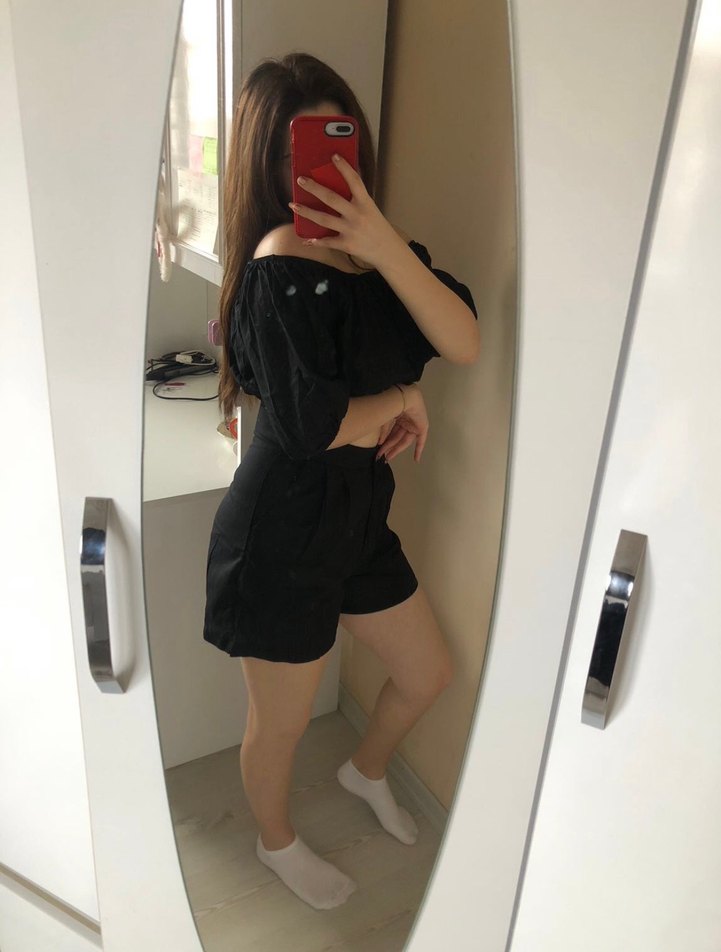 Kadın Siyah İkili Şortlu Takım - Görsel 4