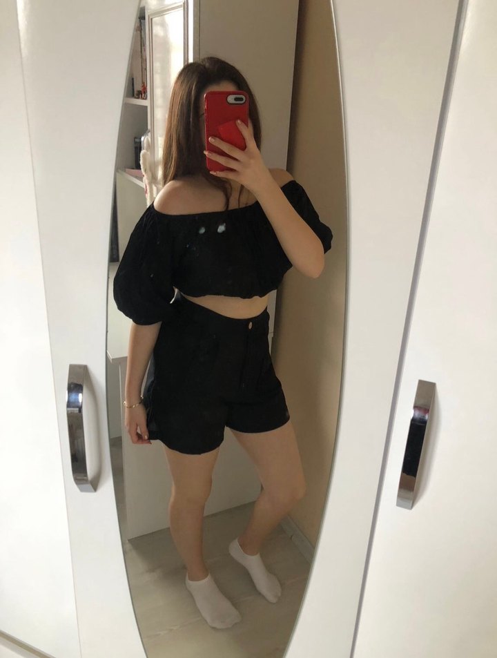 Kadın Siyah İkili Şortlu Takım - Görsel 2