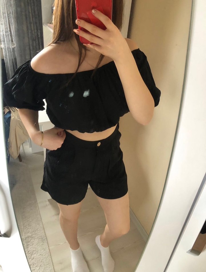 Kadın Siyah İkili Şortlu Takım - Görsel 3