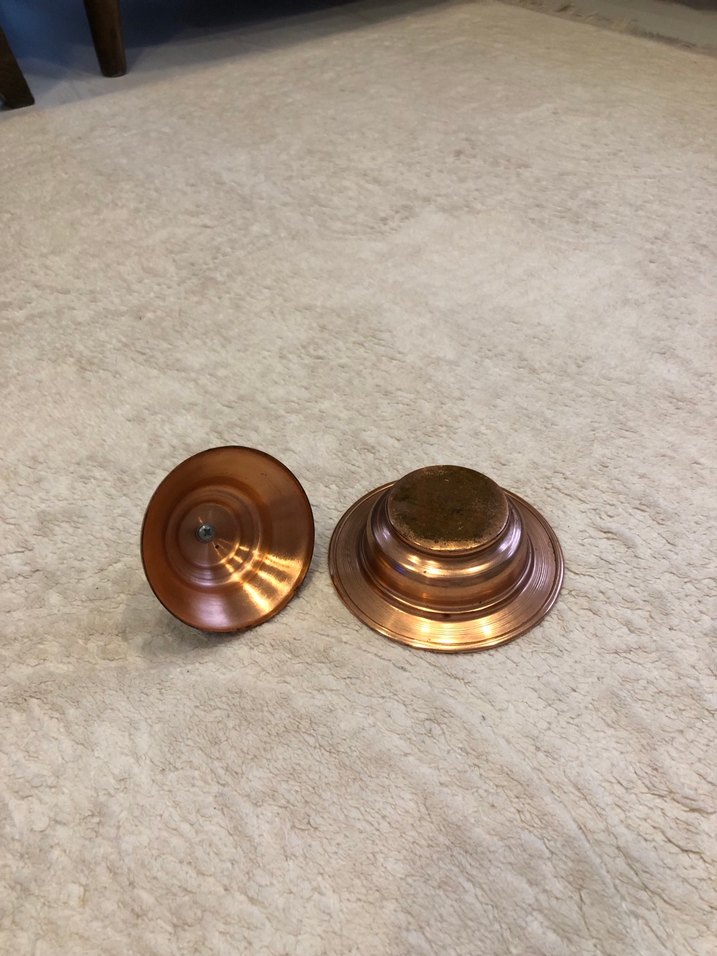 Desenli Bakır Kapaklı Bakır Tabak - Görsel 2