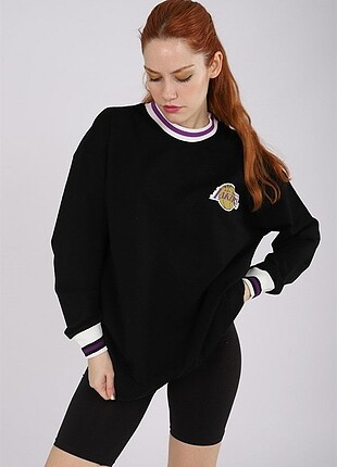 Diğer Lakers baskı Ribana yaka Unisex Sweatshirt 