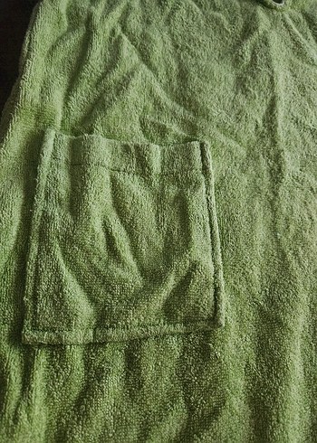 Kızlar için Yeşil Kolsuz Keten Panço - Görsel 2