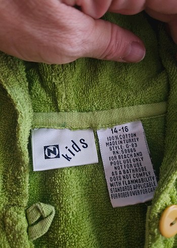 Kızlar için Yeşil Kolsuz Keten Panço - Görsel 3