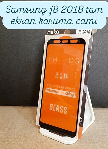 Samsung j8 2018 tam ekran koruma camı