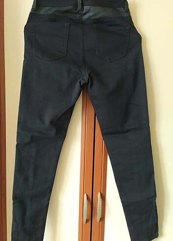 Koton Koton deri detaylı pantolon 