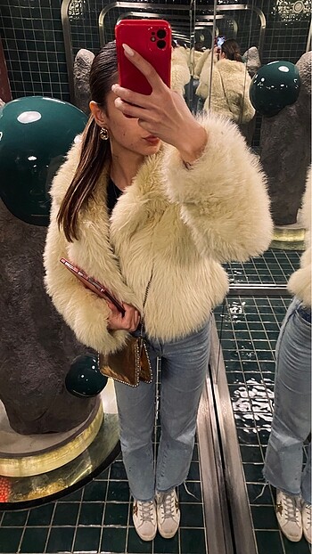 xs Beden beyaz Renk Zara Viral Kürk