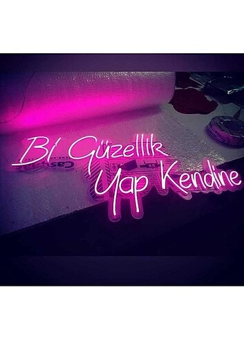 ???? Neon Led Işıklı Bi Güzellik Yap Kendine Yazısı