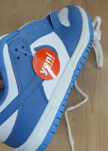 40 Beden Renkli Mavi Erkek Spor Ayakkabı Bağcıkları