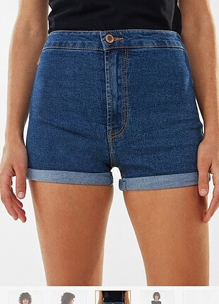 Bershka denim yüksek bel şort