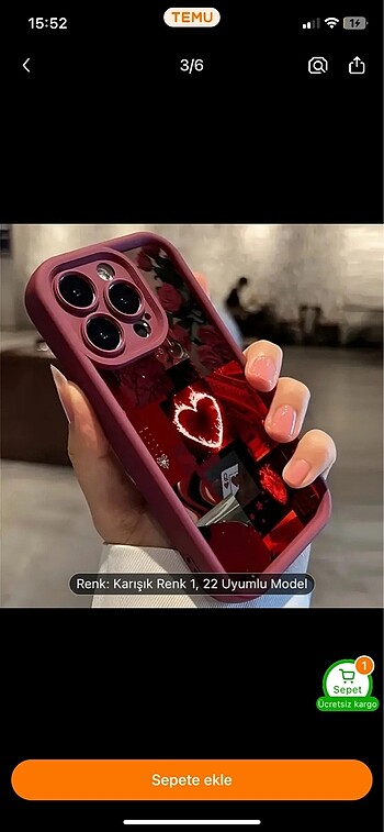 Iphone 11 Bordo baskılı telefon kılıfı