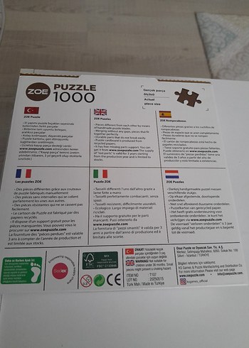  Beden Zoe 1000 Parça Denizaltı Manzarası Puzzle