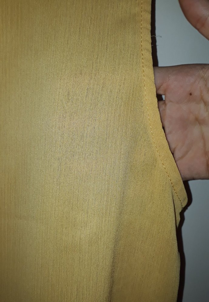 Sarı Drapeli Kolsuz Midi Bluz - Görsel 5