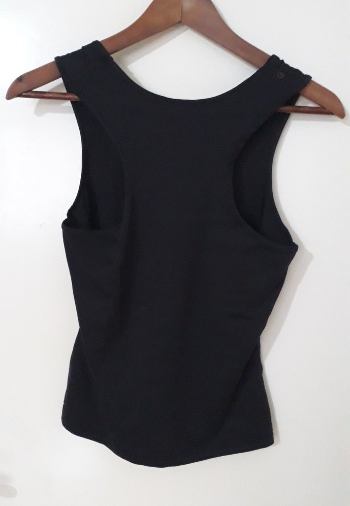 Siyah Payetli V Yakalı Kadın Atlet - Görsel 2