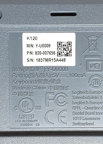 Logitech K120 USB Bilgisayar Klavyesi Q Keyboard - Görsel 4