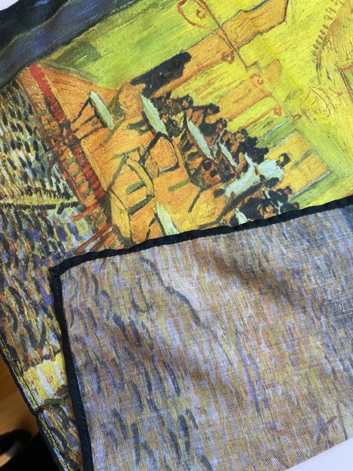 Vincent Van Gogh Kafe Terasta Gece Fular Şal - Görsel 4