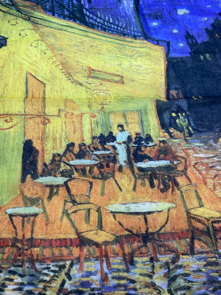Vincent Van Gogh Kafe Terasta Gece Fular Şal - Görsel 3