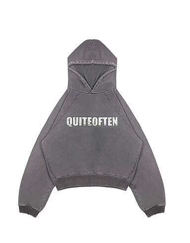 quite often hoodie sweatshirt gri