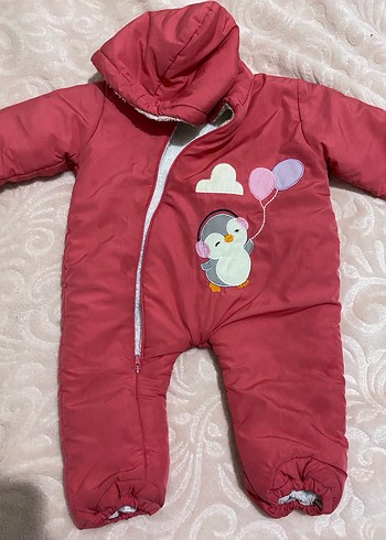 Pembe ner çiçeği gibi Desenli Kız Bebek Şişme Tulumu - Görsel 3