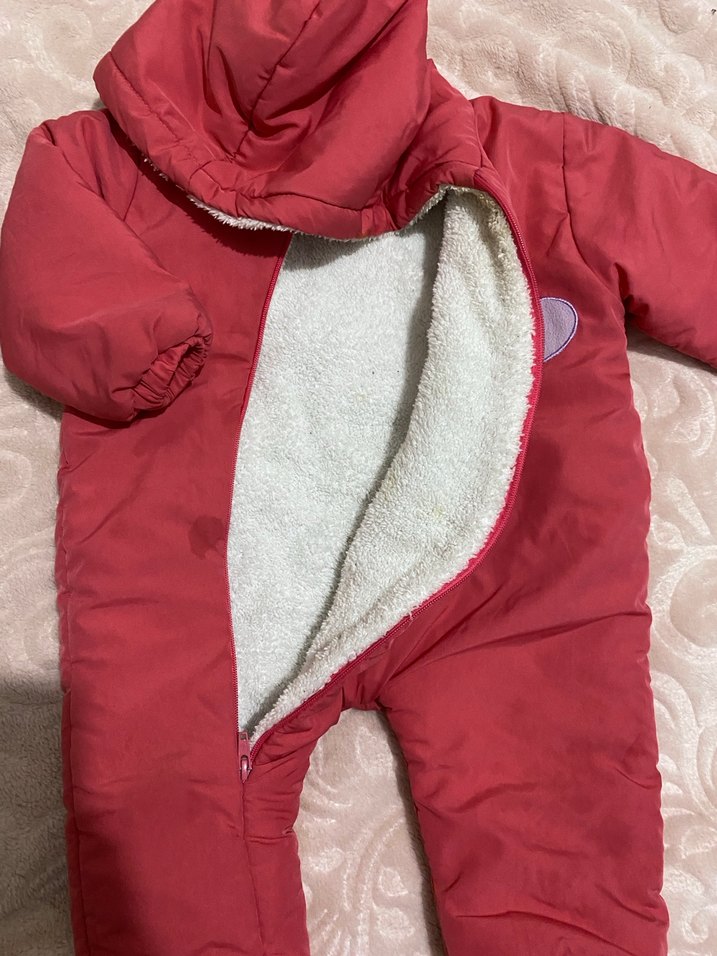 Pembe ner çiçeği gibi Desenli Kız Bebek Şişme Tulumu - Görsel 2