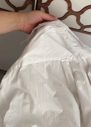 Düğmeli, Kısa Kollu Hamile Keten Gömlek - Görsel 4