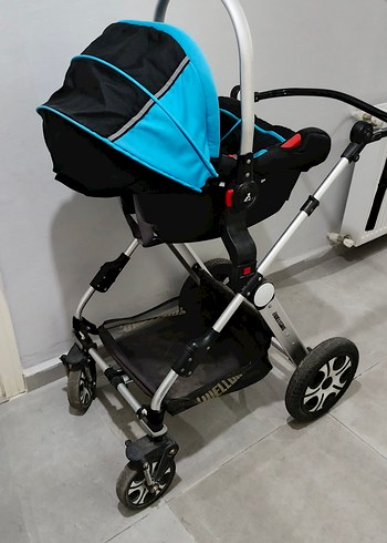 Mavi Bebek Arabası ve Taşıyıcı Seti - Görsel 7