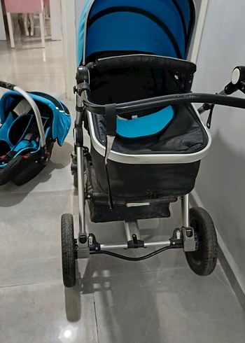 Mavi Bebek Arabası ve Taşıyıcı Seti - Görsel 3