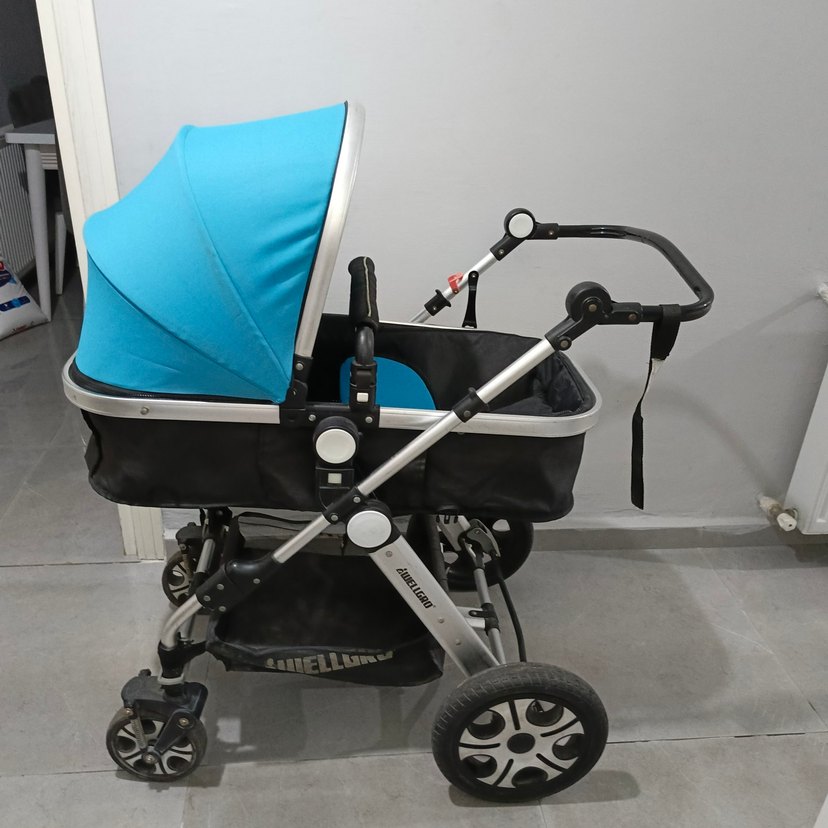 Mavi Bebek Arabası ve Taşıyıcı Seti - Görsel 4