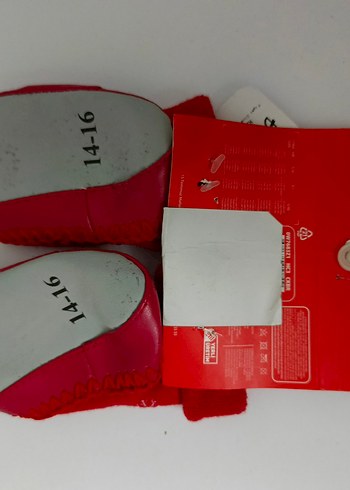 Kız Çocuk Kırmızı Desenli Polar patik - Görsel 2