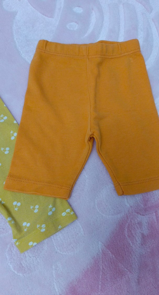 Kız Çocuk Sarı Pamuklu Tayt Seti - Görsel 2