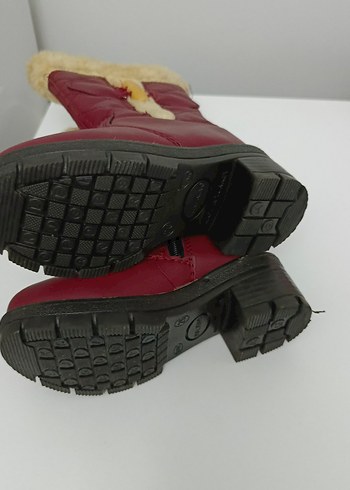 Bordo Kürklü Kız Çocuk Çizme - Görsel 5