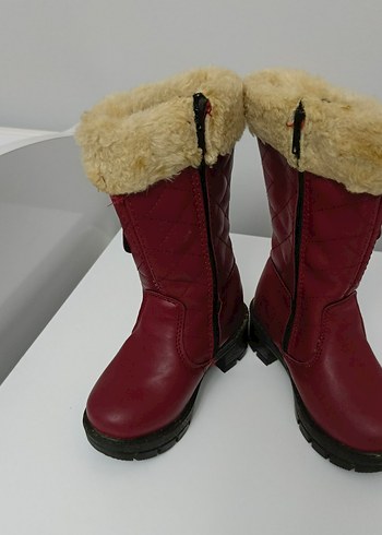 Bordo Kürklü Kız Çocuk Çizme - Görsel 2