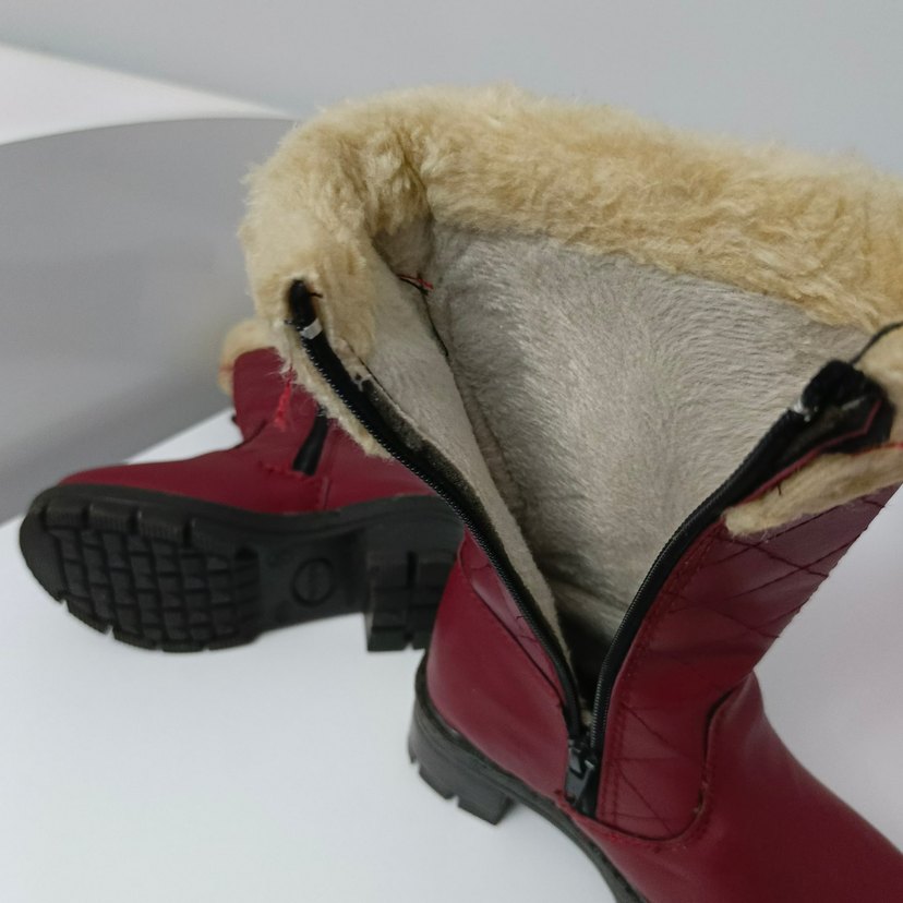 Bordo Kürklü Kız Çocuk Çizme - Görsel 3