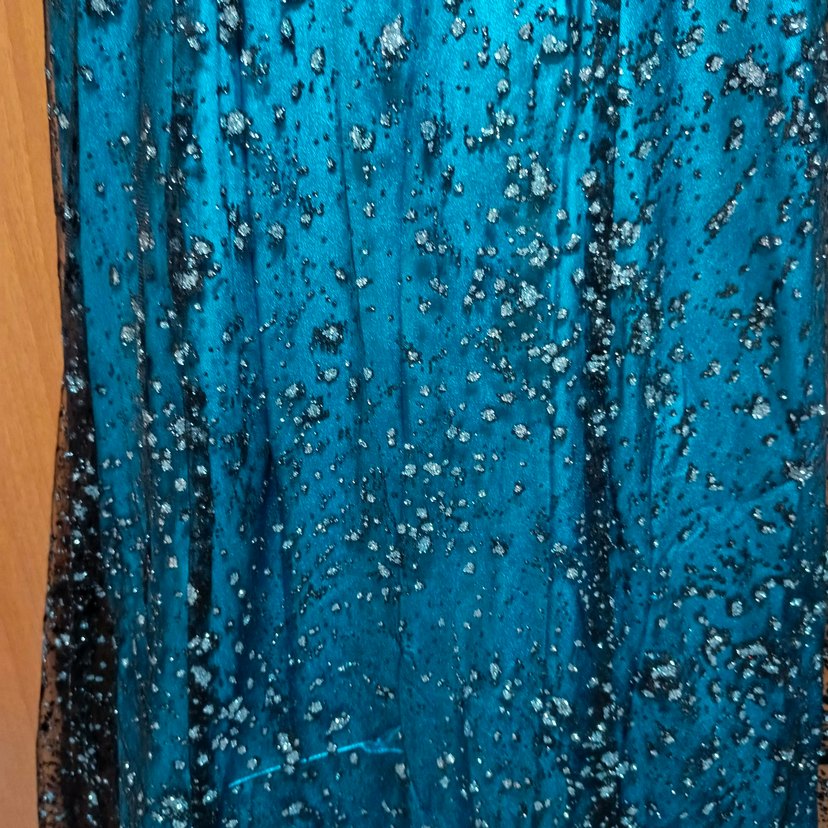 Boncuk İşlemeli Lacivert Uzun Abiye Elbise - Görsel 4