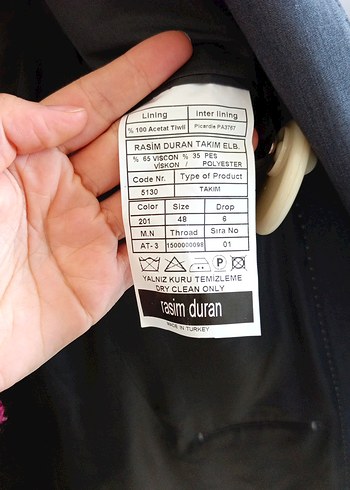 Düğmeli Gri Erkek Takım Ceket - Görsel 3